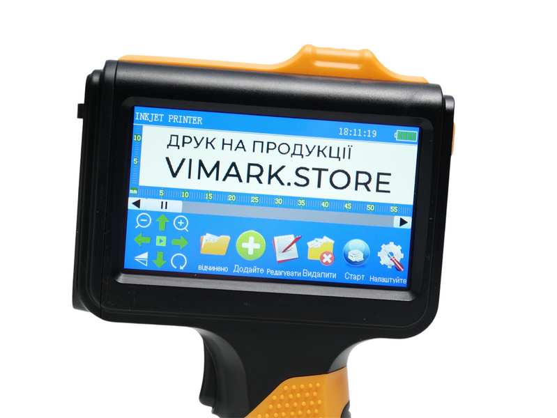 Ручний каплеструменевий принтер Yaomatec triangle жовтий 12.7mm &ndash; маркіратор дат, QR/штрихкод, 600 DPI 0165 фото