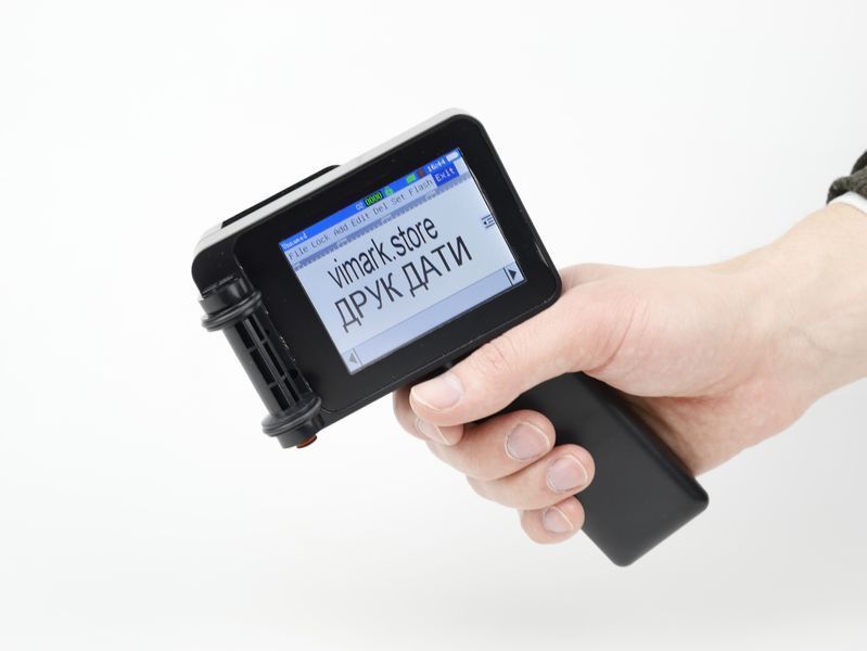 Ручний каплеструменевий принтер Yaomatec Q-compact чорний 12.7mm &ndash; маркіратор дат, QR/штрихкод, 600 DPI 0258 фото