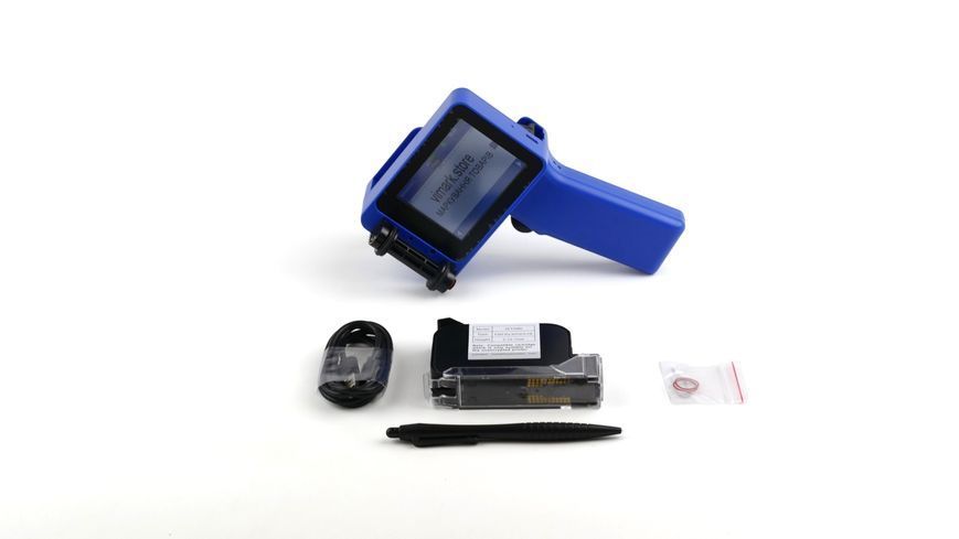 Ручний каплеструменевий принтер Yaomatec Q-compact синій 12.7mm &ndash; маркіратор дат, QR/штрихкод, 600 DPI 0262 фото